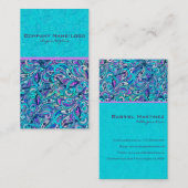 Carte De Visite Flèches Abstraites bleu-vert 2 (Devant / Derrière)