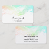 Carte De Visite Flèches Abstraites vert et bleu (Devant / Derrière)