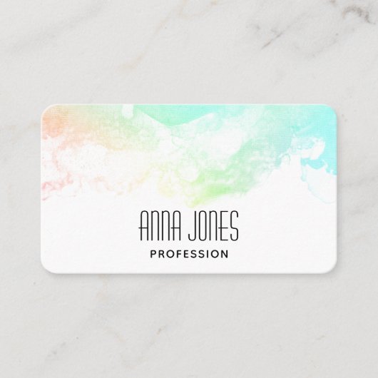 Carte De Visite Flèches Abstraites vert et bleu (Devant)