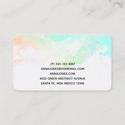 Carte De Visite Flèches Abstraites vert et bleu (Dos)