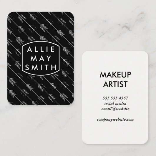 Carte De Visite Flèches blanches (Devant / Derrière)