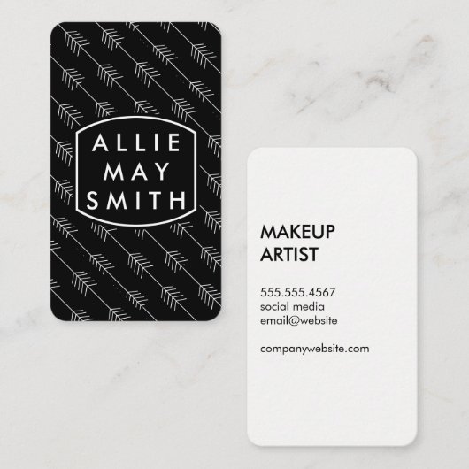 Carte De Visite Flèches blanches (Devant / Derrière)