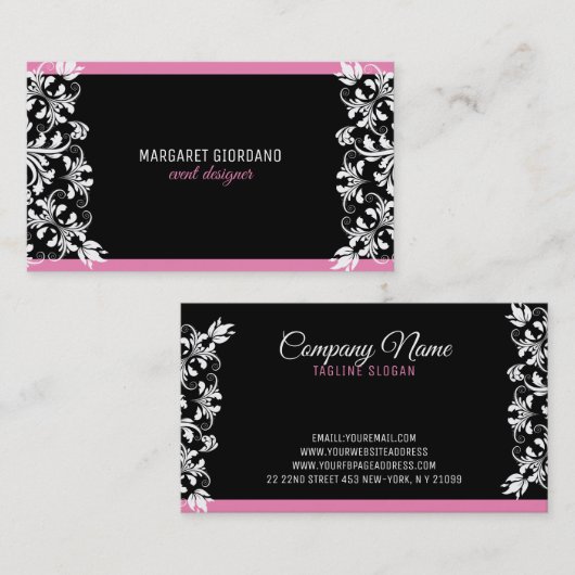 Carte De Visite Flèches blanches classiques (Devant / Derrière)