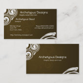 Carte De Visite Flèches Brown et blanches (Devant / Derrière)