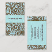 Carte De Visite Flèches Brown Et Bleues Abstraites Aléatoires (Devant / Derrière)