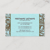 Carte De Visite Flèches Brown Et Bleues Abstraites Aléatoires (Dos)