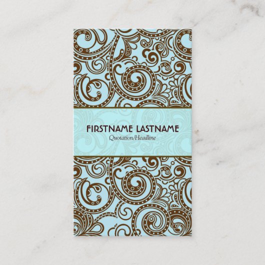 Carte De Visite Flèches Brown Et Bleues Abstraites Aléatoires (Devant)