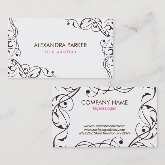 Carte De Visite Flèches Brown foncées (Devant / Derrière)