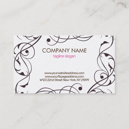 Carte De Visite Flèches Brown foncées (Dos)