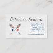 Carte De Visite Flèches Croisées Bohémiennes Sur Bois Rustique Boh (Dos)