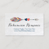 Carte De Visite Flèches Croisées Bohémiennes Sur Bois Rustique Boh (Devant)