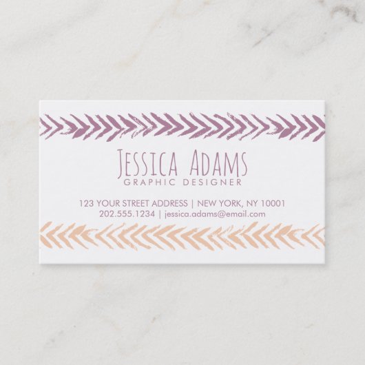 Carte De Visite Flèches de Boho (Devant)