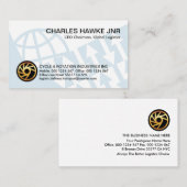 Carte De Visite Flèches de direction globale bleue (Devant / Derrière)