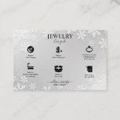 Carte De Visite Flèches de neige modernes en argent (Devant)