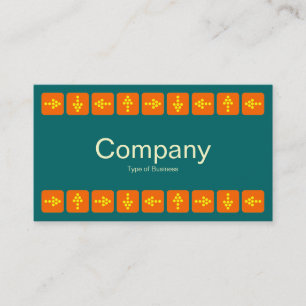 Carte De Visite Flèches de style Jaune et OrangLED - Vert Turquois