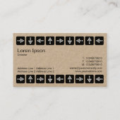 Carte De Visite Flèches de style LED - Blanc - Kraft (Dos)