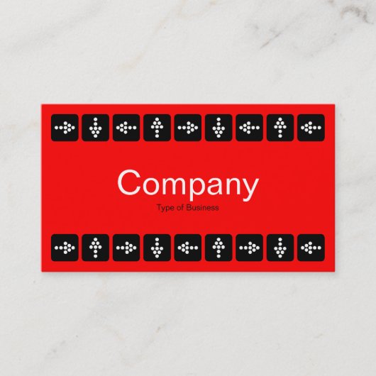 Carte De Visite Flèches de style LED - Rouge et gris (Devant)