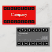 Carte De Visite Flèches de style LED rouge - rouge et gris (Devant / Derrière)