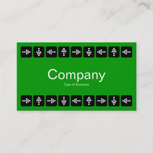 Carte De Visite Flèches de style LED - Vert et gris (Devant)
