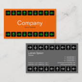Carte De Visite Flèches de style LED vert - orange et gris (Devant / Derrière)