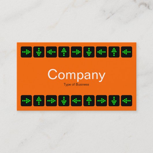 Carte De Visite Flèches de style LED vert - orange et gris (Devant)