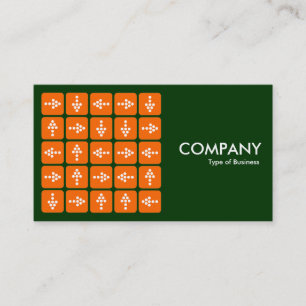 Carte De Visite Flèches LED Carré orange - Vert foncé