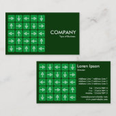 Carte De Visite Flèches LED Vert Carré - Vert foncé (Devant / Derrière)