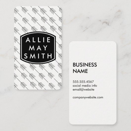 Carte De Visite Flèches noires (Devant / Derrière)