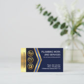 Carte De Visite Flèches Or Icônes de plomberie Or (Debout devant)
