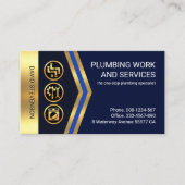 Carte De Visite Flèches Or Icônes de plomberie Or (Devant)