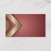 Carte De Visite Flèches rouges géométriques en or (Dos)
