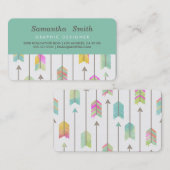 Carte De Visite Flèches tribales d'aquarelle de Boho (Devant / Derrière)