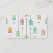 Carte De Visite Flèches tribales d'aquarelle de Boho (Dos)