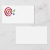 Carte De Visite fléchettes frappant le centre du tableau de bord (Devant / Derrière)