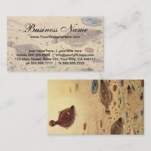 Carte De Visite Flets ou poissons plats, vieilles illustrations de