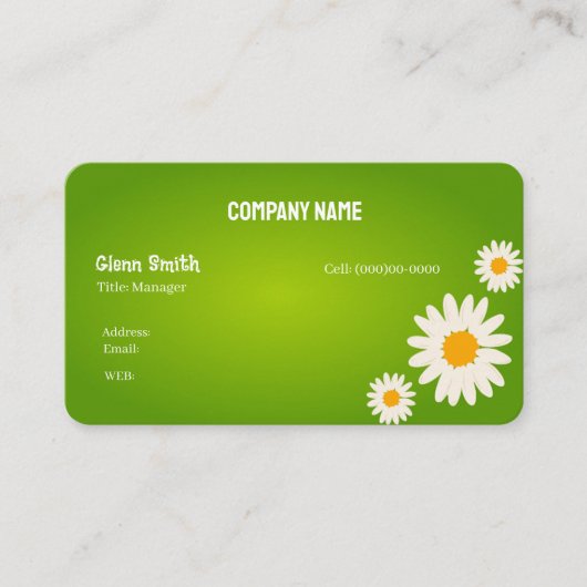 Carte de visite fleur (Devant)