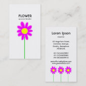 Carte De Visite Fleur à longue tige III - Blanc (Devant / Derrière)