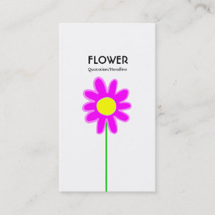Carte De Visite Fleur à longue tige III - Blanc