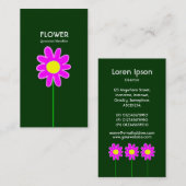 Carte De Visite Fleur à longue tige III - Dk Green (Devant / Derrière)