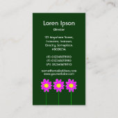 Carte De Visite Fleur à longue tige III - Dk Green (Dos)