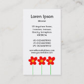 Carte De Visite Fleur à longue tige IV - Blanc (Dos)