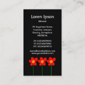 Carte De Visite Fleur à longue tige IV - Noir (Dos)