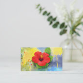 Carte De Visite Fleur Abstraite d'Hibiscus moderne (Debout devant)