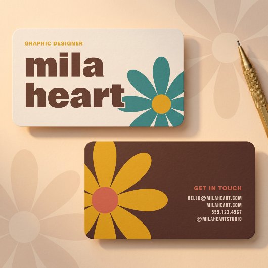 Carte De Visite Fleur Abstraite Tendances