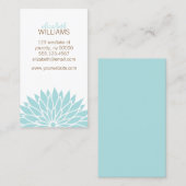 Carte De Visite Fleur Aqua (Devant / Derrière)
