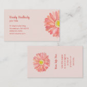 Carte De Visite Fleur aquarelle rose (Devant / Derrière)