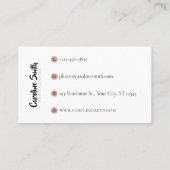 Carte De Visite Fleur aquarelle simple, imprimée sur les deux côté (Dos)