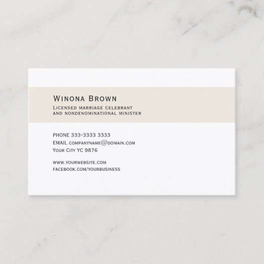 Carte De Visite Fleur beige mariage (Devant)