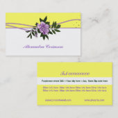 Carte De Visite Fleur blanc rose jaune blanc sauvage (Devant / Derrière)