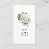 Carte De Visite Fleur blanche Eucalyptus Verticale (Devant)